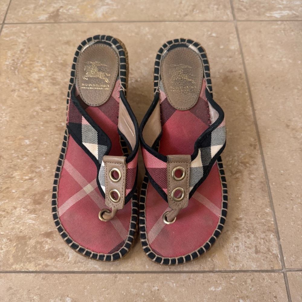 Burberry flip flop wedge